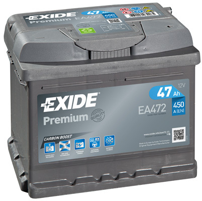 Autobaterie EXIDE Premium 47Ah, 450A, 12V, EA472 (EA472)